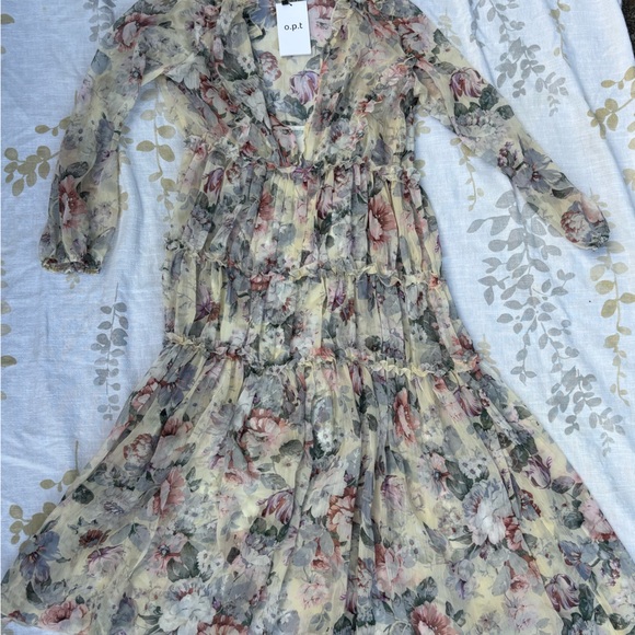 o.p.t Dresses & Skirts - 1960s Vintage Floral Long Sleeve Dress Wedding, Party, S. O.P.T